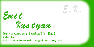 emil kustyan business card